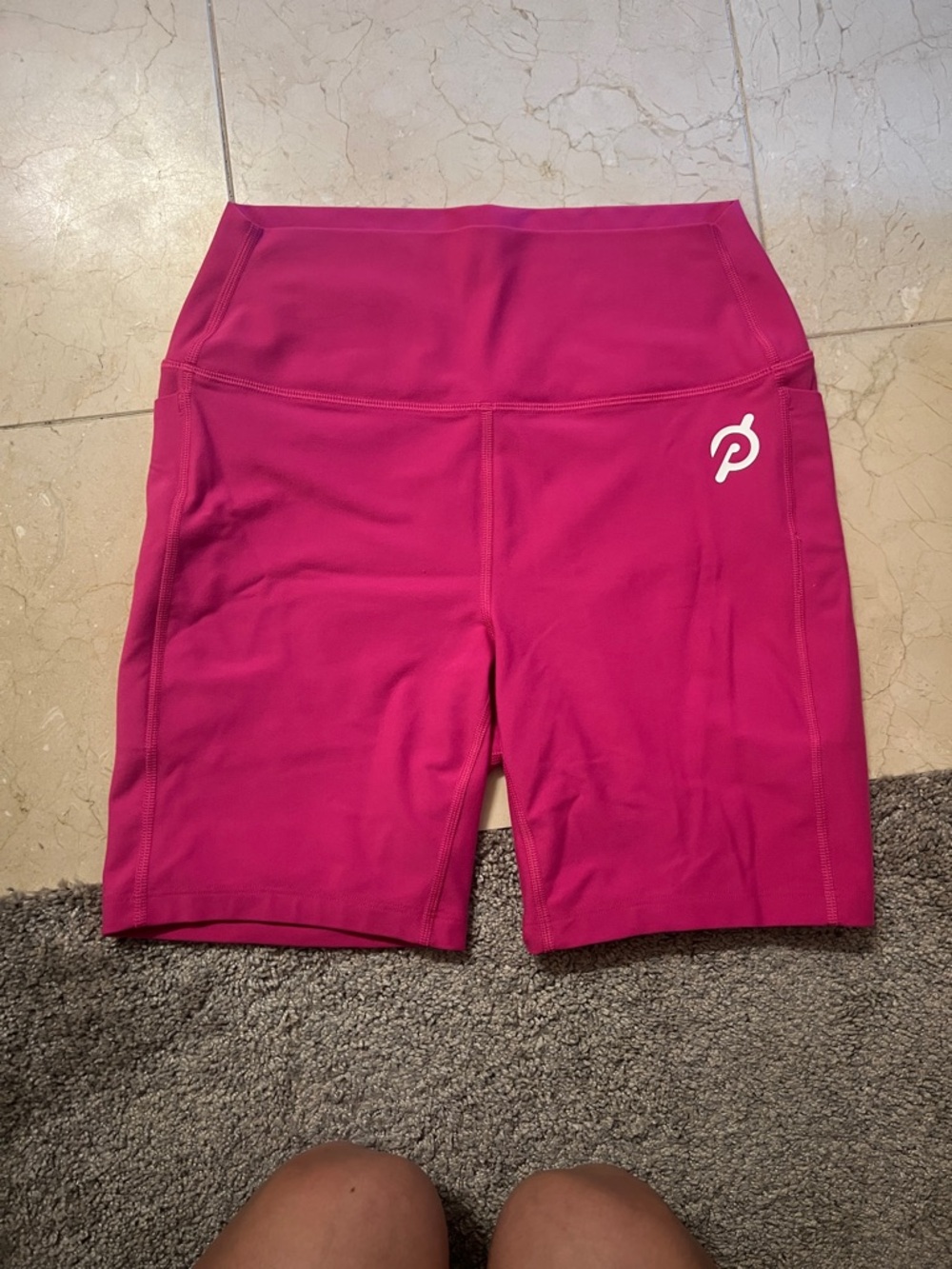 Peloton High-Rise Bike Shorts in Fuchsia Pink